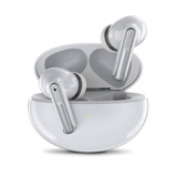 GM True Wireless Earbuds for Uncut Sound, 30dB ANC, Smooth Sound, Wireless Charging, Quad-Mic Crystal Clear Calls, Immersive Sound and Low Latency – White