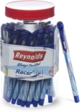 Reynolds Racer Gel Blue Pen Jar Gel Pen(Pack Of 40, Ink Color – Blue)