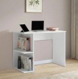 DELITE KOM Valor Study Table Engineered Wood Study Table (Free Standing, Knock Down)� (Frosty White)