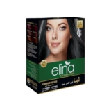Elina Hair Colour Black | Ammonia & Barium Free Organic Hair Color For Men & Women | Formulated With Natural Ingredients | Long Lasting Color With 100% Grey Coverage – 10G Each (Black, 30Gm)