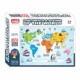 Ankit Toys & Games 100-Piece Jigsaw Puzzles for Kids Ages 6+, Educational and Engaging Geography Puzzle with Vibrant Map Learning (Continents & Oceans Explore The World)