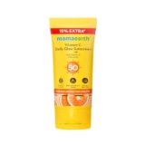 Mamaearth Vitamin C Daily Glow Sunscreen with Vitamin C & Turmeric | For Sun Protection, Tan Protection & Glow | SPF 50 & PA++++ Protection | No White Cast | Lightweight & Non-Sticky | Brightens Skin | In-Vivo Tested | For All Skin Types | 34.5 g