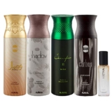 Ajmal Wisal & Shadow Homme & Sacrificeiihim & Carbon Deo Each 200Ml & Aretha Edp 20Ml Pack Of 5 (Total 820Ml) For Men & Women