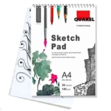 Quakel® A4 140Gsm Sketch Book/Artist Pad/Drawing Note/Sketch Pad Book 50 Sheets For Students, Artists For Painting, Acrylic, Acadmic,&Proffesional Doodling Graffiti Sketchbooks