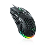 Solakaka Wired Gaming Mouse With Honeycomb Shell,Adjustable 12800 Dpi,7 Programmable Buttons,Lightweight Gaming Mice Ergonomic Computer Mouse Gaming For Windows/Pc/Mac/Laptop Gamer,Black