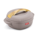 Milton Plastic Oyster 1000 Pu Insulated Casserole, 860 Ml, Taupe, Bpa Free, Food Grade, Hot And Cold, Easy To Carry, Easy To Store, Chapati, Roti, Curd Maker