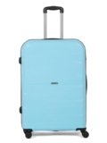 Teakwood Medium Check in Size 8 Wheels Trolley Bag, Hard Cabin with Zipper Closure, Adjustable Push Button & TSA Lock System 360 Degree (Medium, Sky Blue)